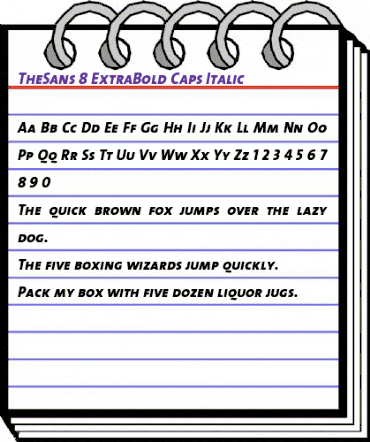 TheSans ExtraBold Italic animated font preview TheSans ExtraBold Italic animated font preview