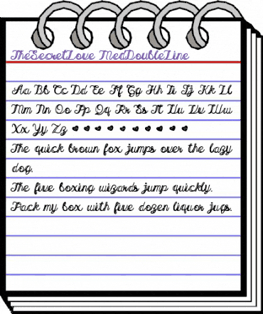 The Secret Love Med Double Line Regular animated font preview