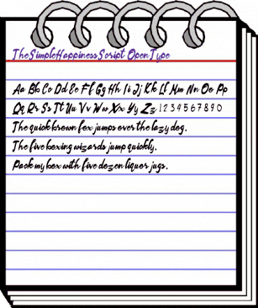 The SimpleHappiness Script animated font preview