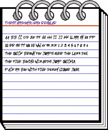 The Stamshons Demo regular animated font preview