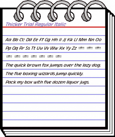 Thicker Trial Regular Italic animated font preview Thicker Trial Regular Italic animated font preview
