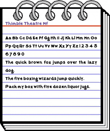 Thimble Theatre Nf Regular animated font preview