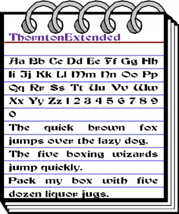 ThorntonExtended Regular animated font preview ThorntonExtended Regular animated font preview