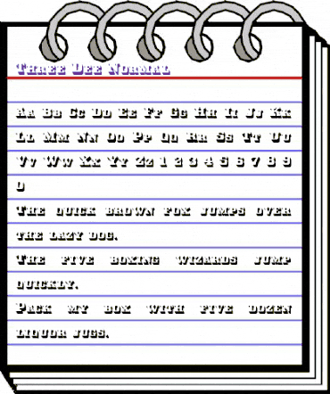 Three Dee Normal animated font preview Three Dee Normal animated font preview