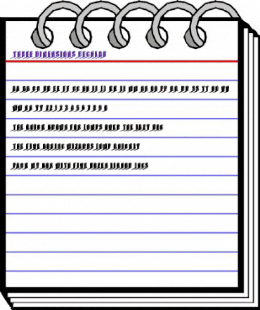 Three Dimensions Regular animated font preview Three Dimensions Regular animated font preview