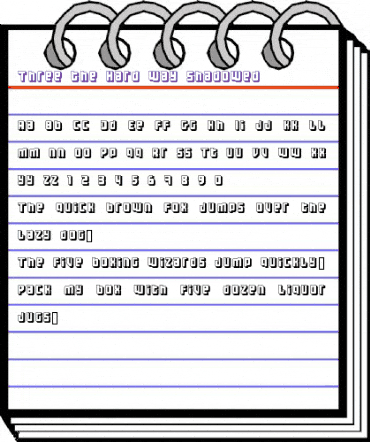 Three the Hard way shadowed Regular animated font preview