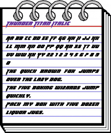 Thunder Titan Italic Italic animated font preview Thunder Titan Italic Italic animated font preview