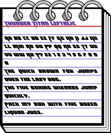 Thunder Titan Leftalic Regular animated font preview Thunder Titan Leftalic Regular animated font preview