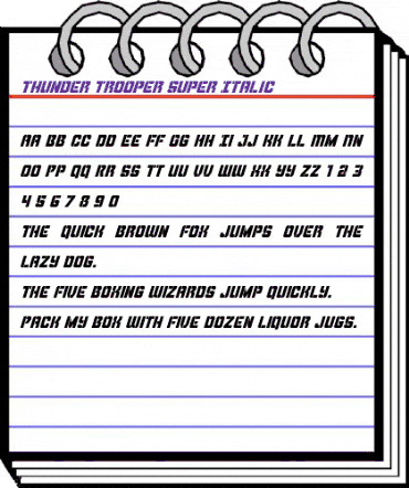 Thunder Trooper Super-Italic Italic animated font preview Thunder Trooper Super-Italic Italic animated font preview