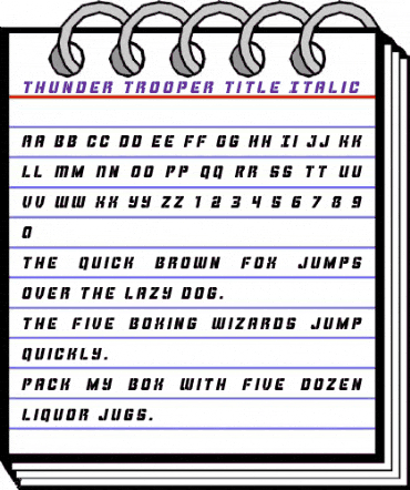 Thunder Trooper Title Italic Italic animated font preview