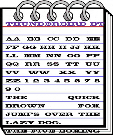 Thunderbird Regular animated font preview Thunderbird Regular animated font preview