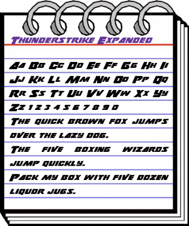 Thunderstrike Expanded Expanded animated font preview Thunderstrike Expanded Expanded animated font preview