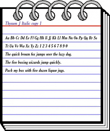 Thyssen J Italic animated font preview Thyssen J Italic animated font preview