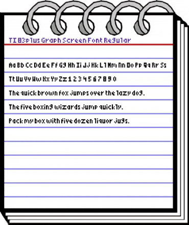 TI-83+ Graph Screen Font Regular animated font preview TI-83+ Graph Screen Font Regular animated font preview