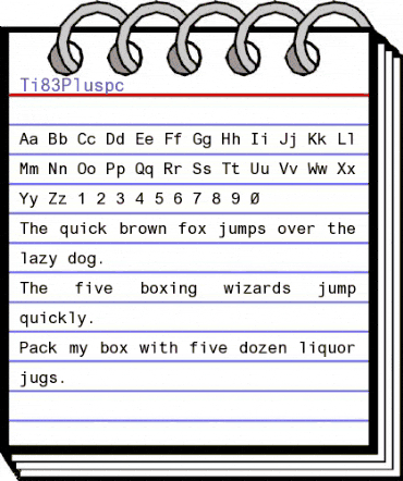 Ti83Pluspc Regular animated font preview