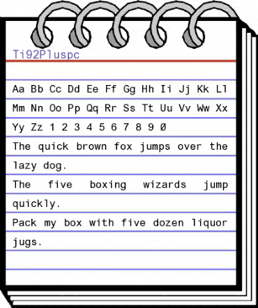 Ti92Pluspc Regular animated font preview