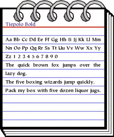 Tiepolo Bold animated font preview