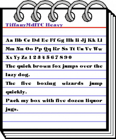 TiffanyMdITC Heavy animated font preview