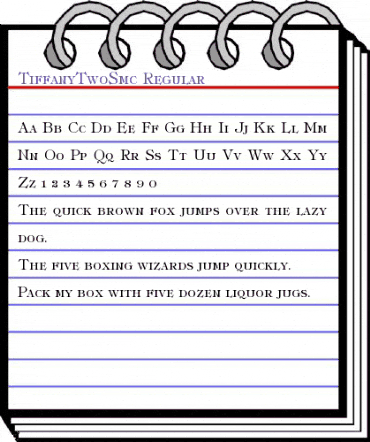 TiffanyTwoSmc Regular animated font preview
