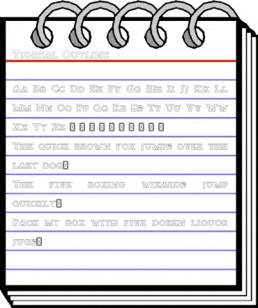 Tigreal Free Outline Regular animated font preview