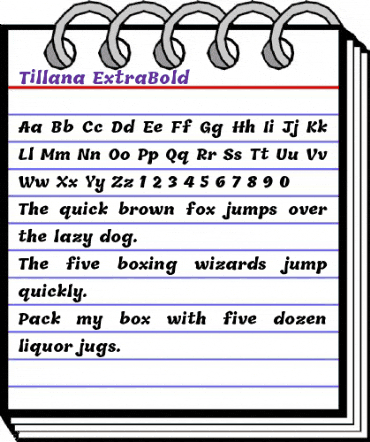 Tillana ExtraBold Regular animated font preview