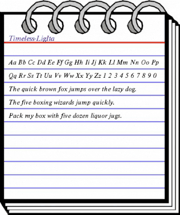 Timeless Light Italic animated font preview