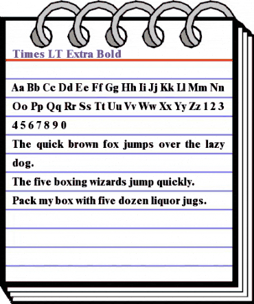 Times LT ExtraBold Regular animated font preview