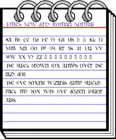 Times New dirty Roman Normal animated font preview