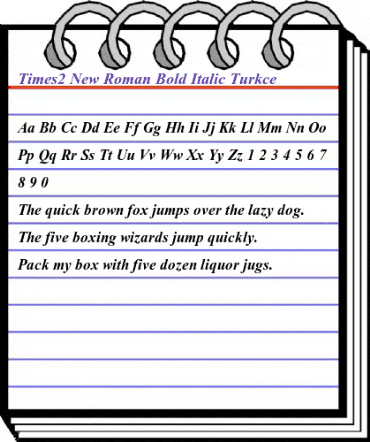 Times2 New Roman Bold Italic Turkce animated font preview