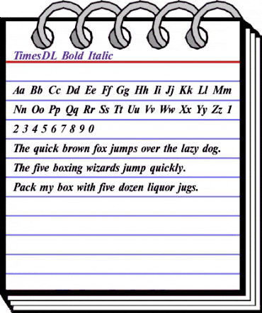 TimesDL Bold Italic animated font preview