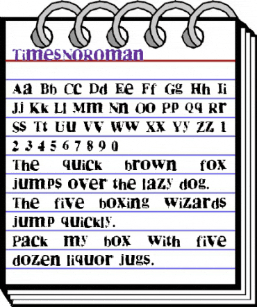 TimesNoRoman Regular animated font preview