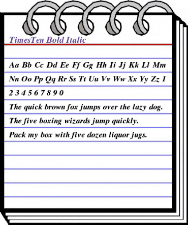 TimesTen BoldItalic animated font preview