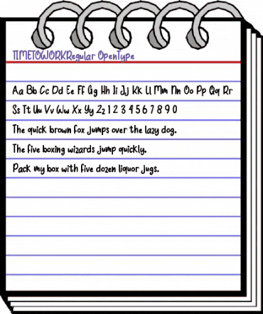 TIME TO WORK Regular animated font preview