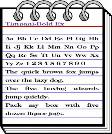Timpani-Bold Ex Regular animated font preview
