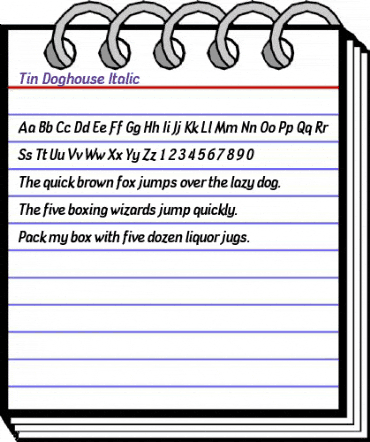 Tin Doghouse Italic animated font preview