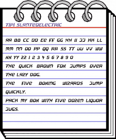 Tipi Slanted Electric animated font preview