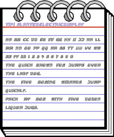 Tipi Slanted Electric Display animated font preview Tipi Slanted Electric Display animated font preview