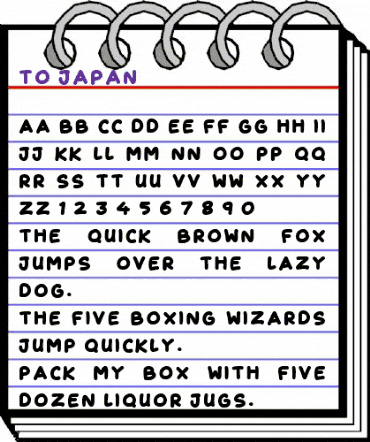 To Japan Regular animated font preview