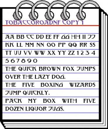TobaccoRoadNF Regular animated font preview