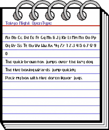 Tokyo Night Regular animated font preview