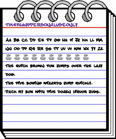 Toley Hand PERSONAL USE ONLY Regular animated font preview