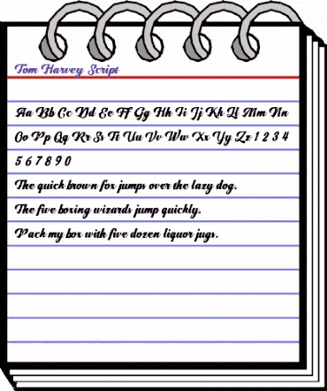 Tom Harvey Script Regular animated font preview