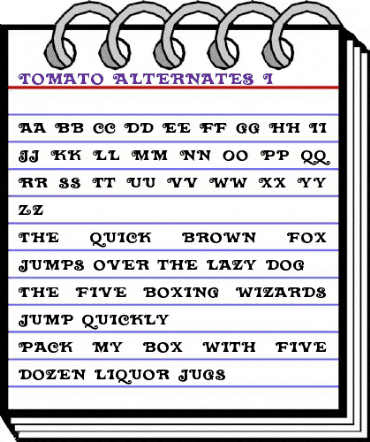 Tomato Alternates I Regular animated font preview