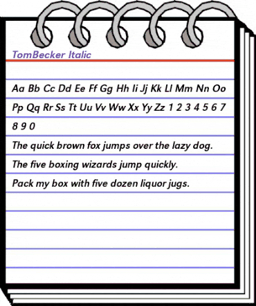 TomBecker Italic animated font preview