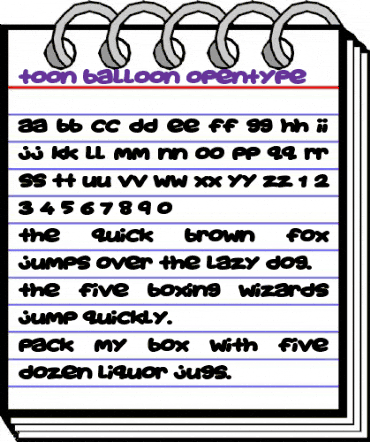 Toon Balloon Regular animated font preview