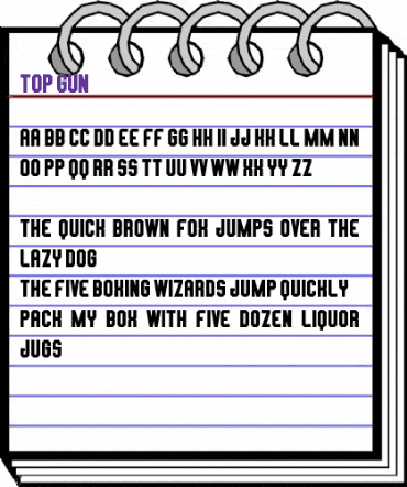 TOP GUN Regular animated font preview