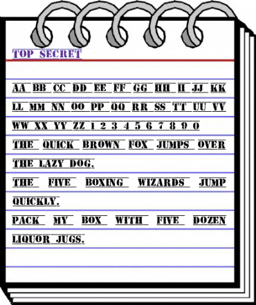 Top Secret Regular animated font preview