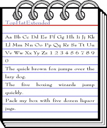 TopHatExtended Regular animated font preview