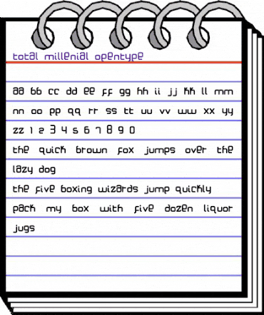 Total Millenial Regular animated font preview