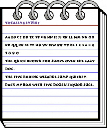 TotallyGlyphic Regular animated font preview